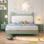 Дизайнерская односпальная кожаная кровать  Масдо/Марсен LaLume