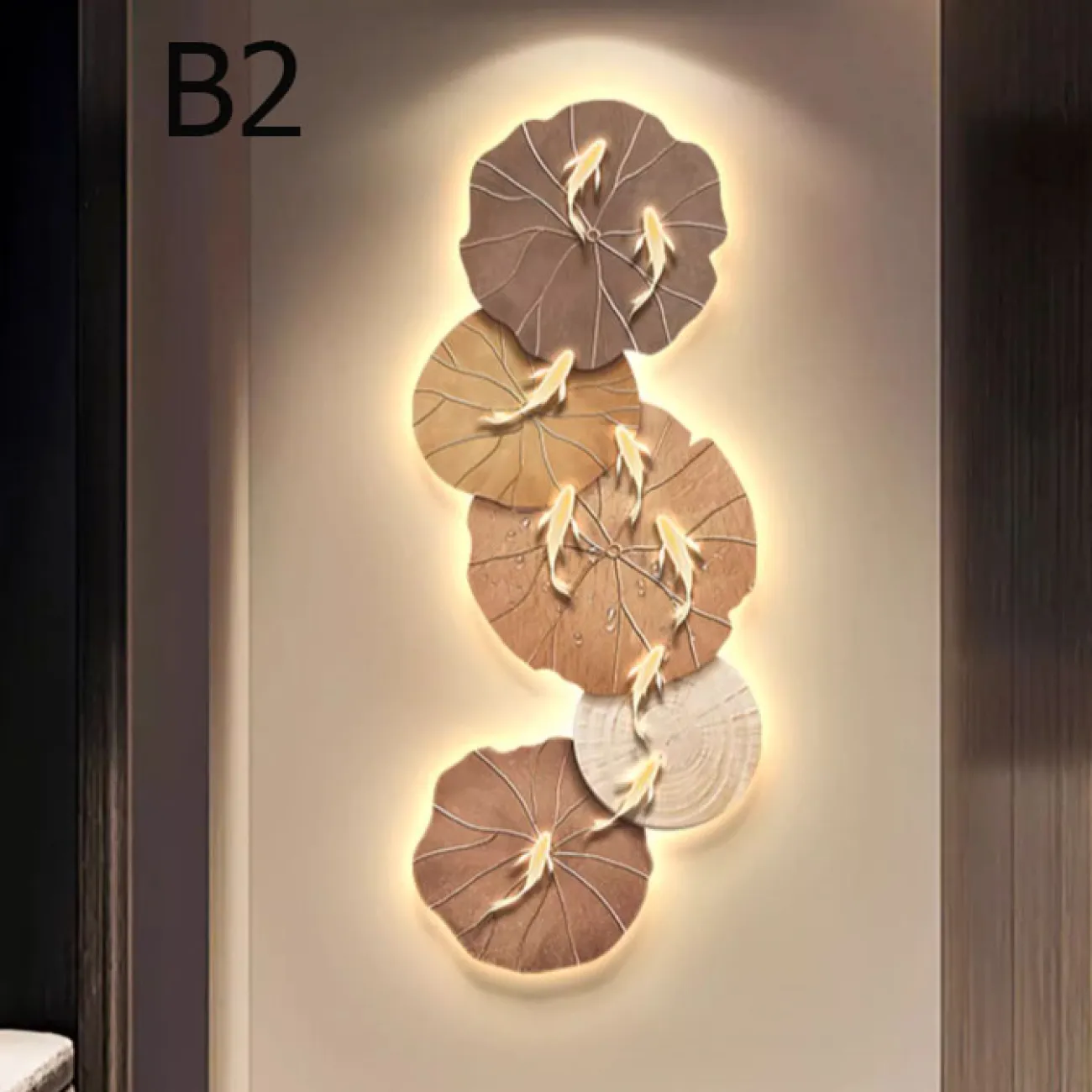 Трёхмерный настенный декор девять рыбок AW 37506-29