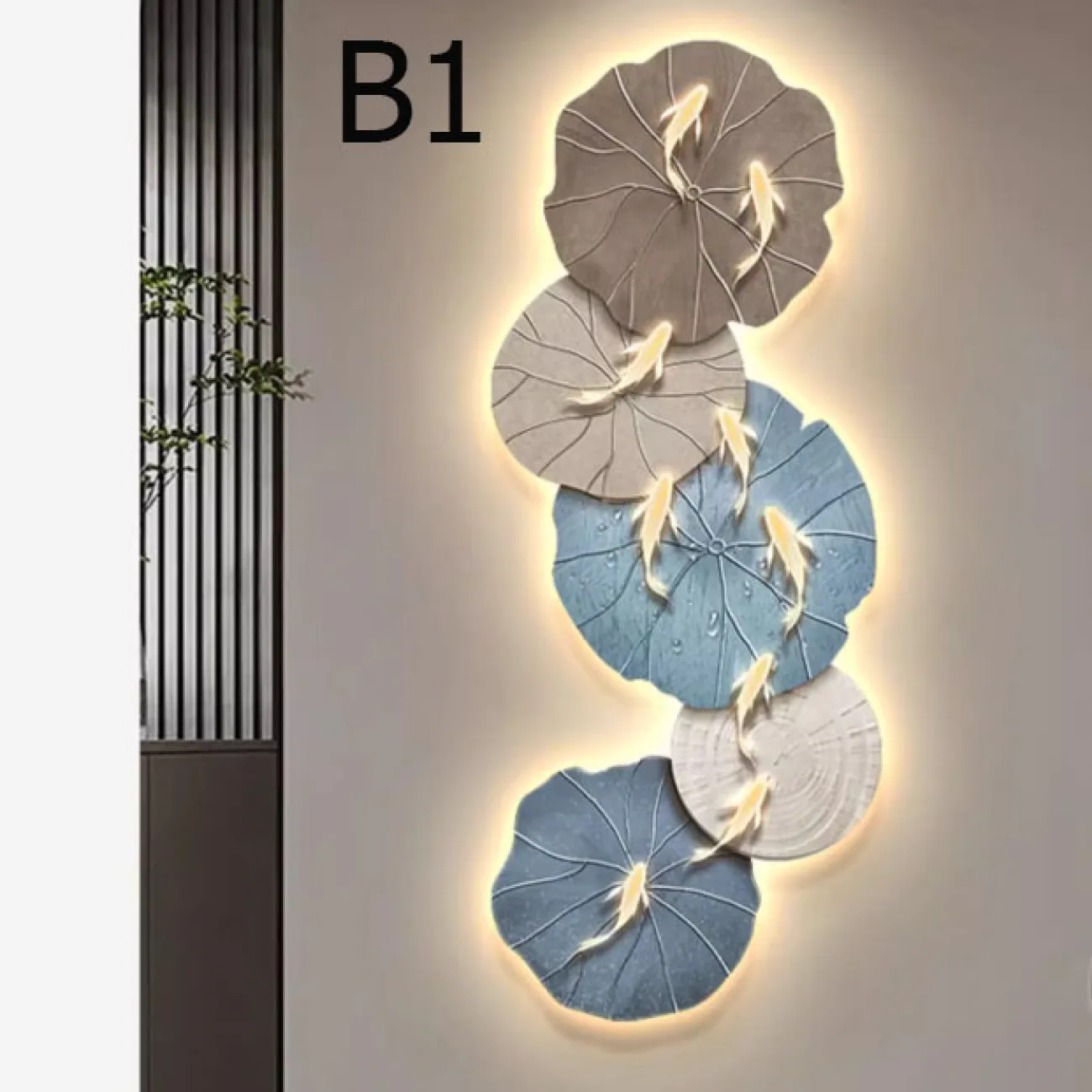 Трёхмерный настенный декор девять рыбок AW 37506-29