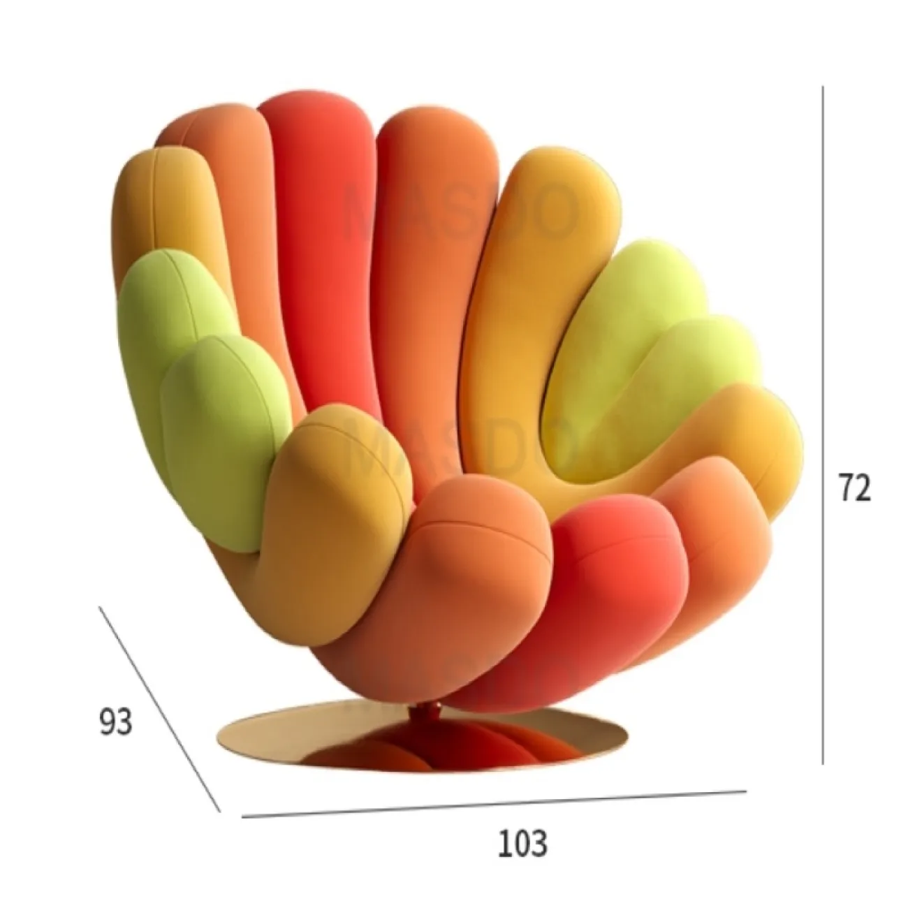 Дизайнерское вращающееся кресло Масдо/Марсден от LaLume Дизайнерское вращающееся кресло Масдо/Марсден от LaLume