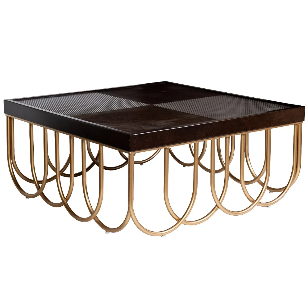 Стол журнальный квадратный вишнево-золотой ART-2706-CF от LaLume