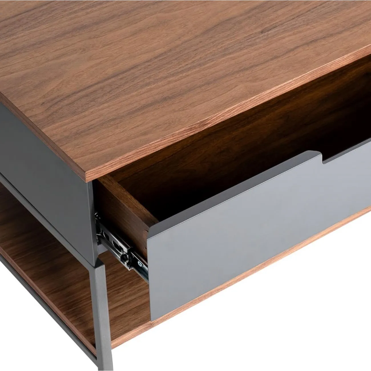 Стол журнальный серый/орех 40AD-CT388 от LaLume Стол журнальный серый/орех 40AD-CT388 от LaLume