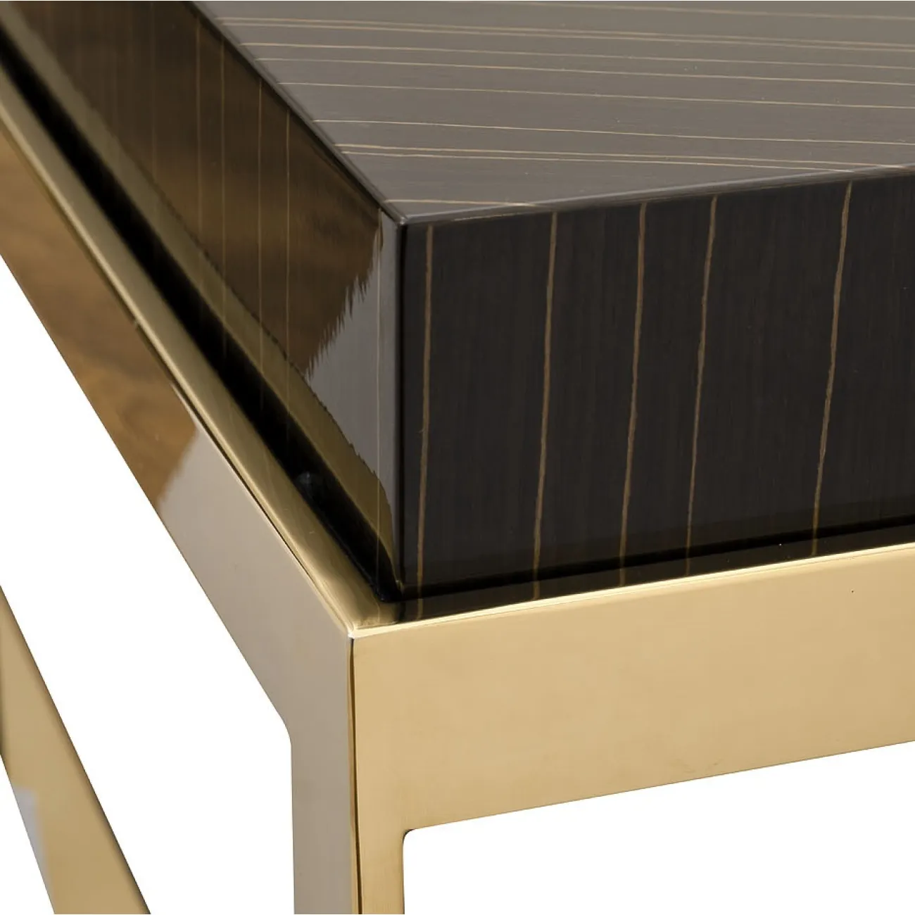 Стол журнальный низкий Golden Prism коричневый/золото 84HB-CT319D от LaLume