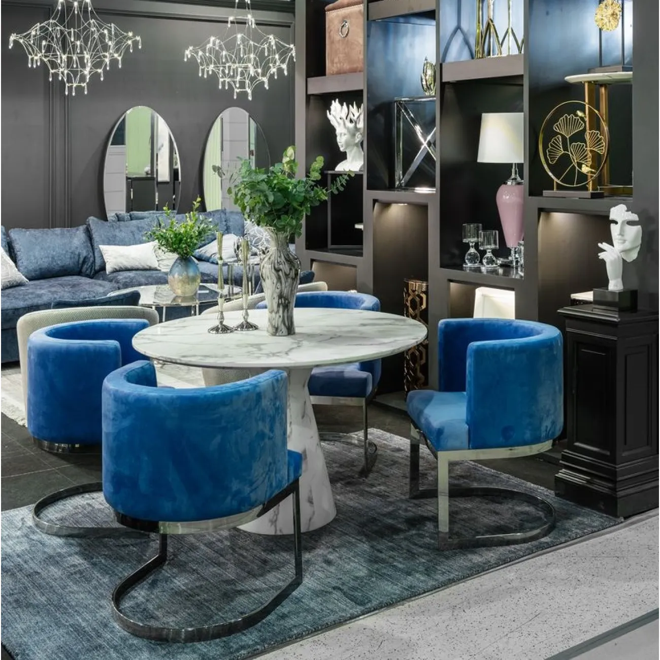 Стол обеденный круглый белый 33FS-DT120-WH от LaLume