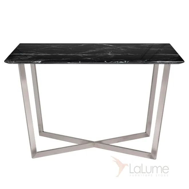 Стол обеденный прямоугольный черный (искусственный мрамор) 33FS-DT19F335-BS от LaLume