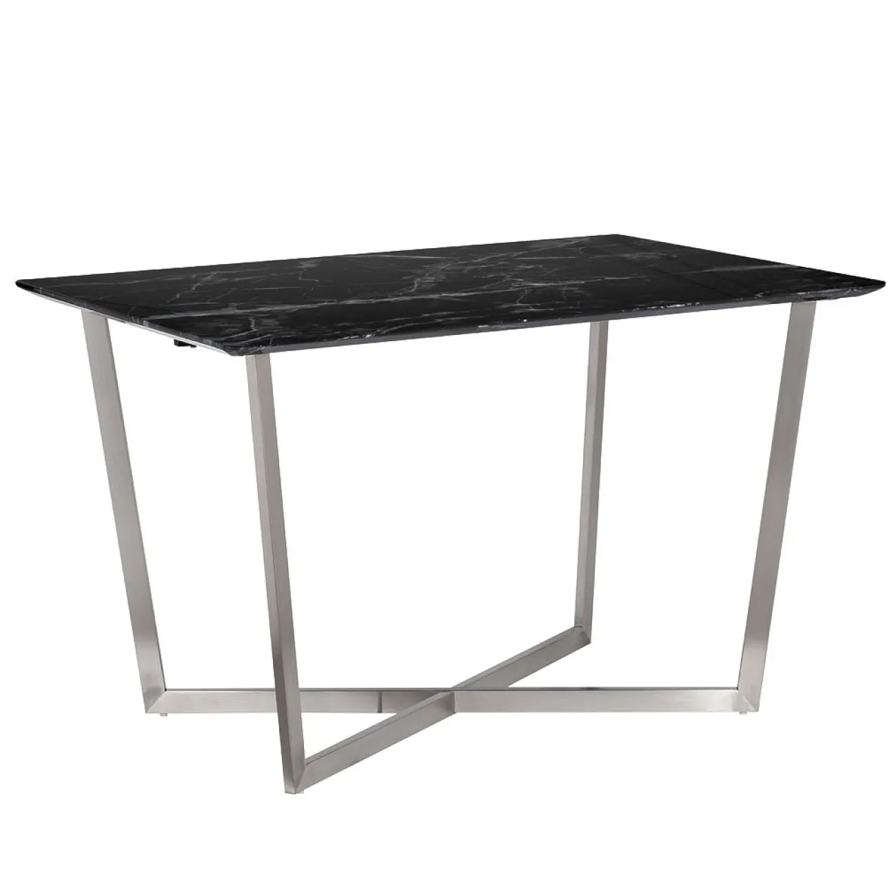 Стол обеденный прямоугольный черный (искусственный мрамор) 33FS-DT19F335-BS от LaLume