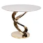 Стол обеденный белый иск.мрамор/золото d100см 33FS-DT10075-PG от LaLume