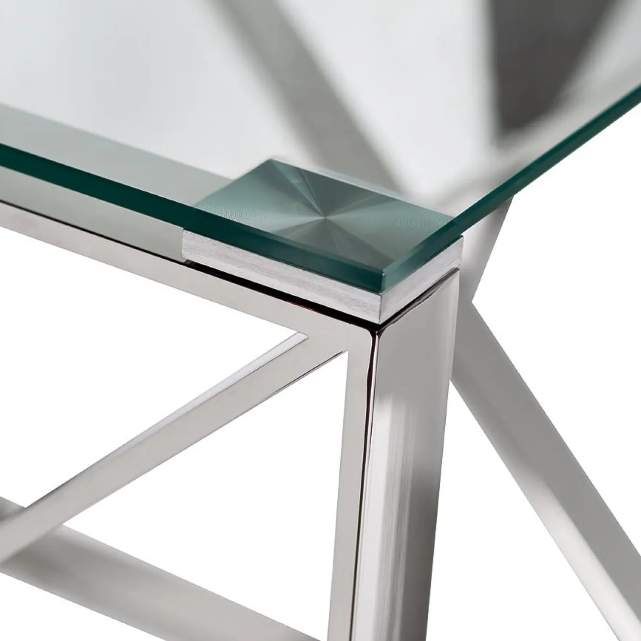 Столик журнальный квадратный с прозрачным стеклом (цвет хром) 47ED-ET008 от LaLume Столик журнальный квадратный с прозрачным стеклом (цвет хром) 47ED-ET008 от LaLume