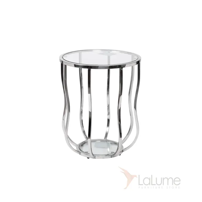 Столик журнальный круглый серебряный 13RXET4037-SILVER от LaLume