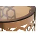 Столик журнальный круглый высокий с коричневым стеклом 13RXFS3053-GOLD
