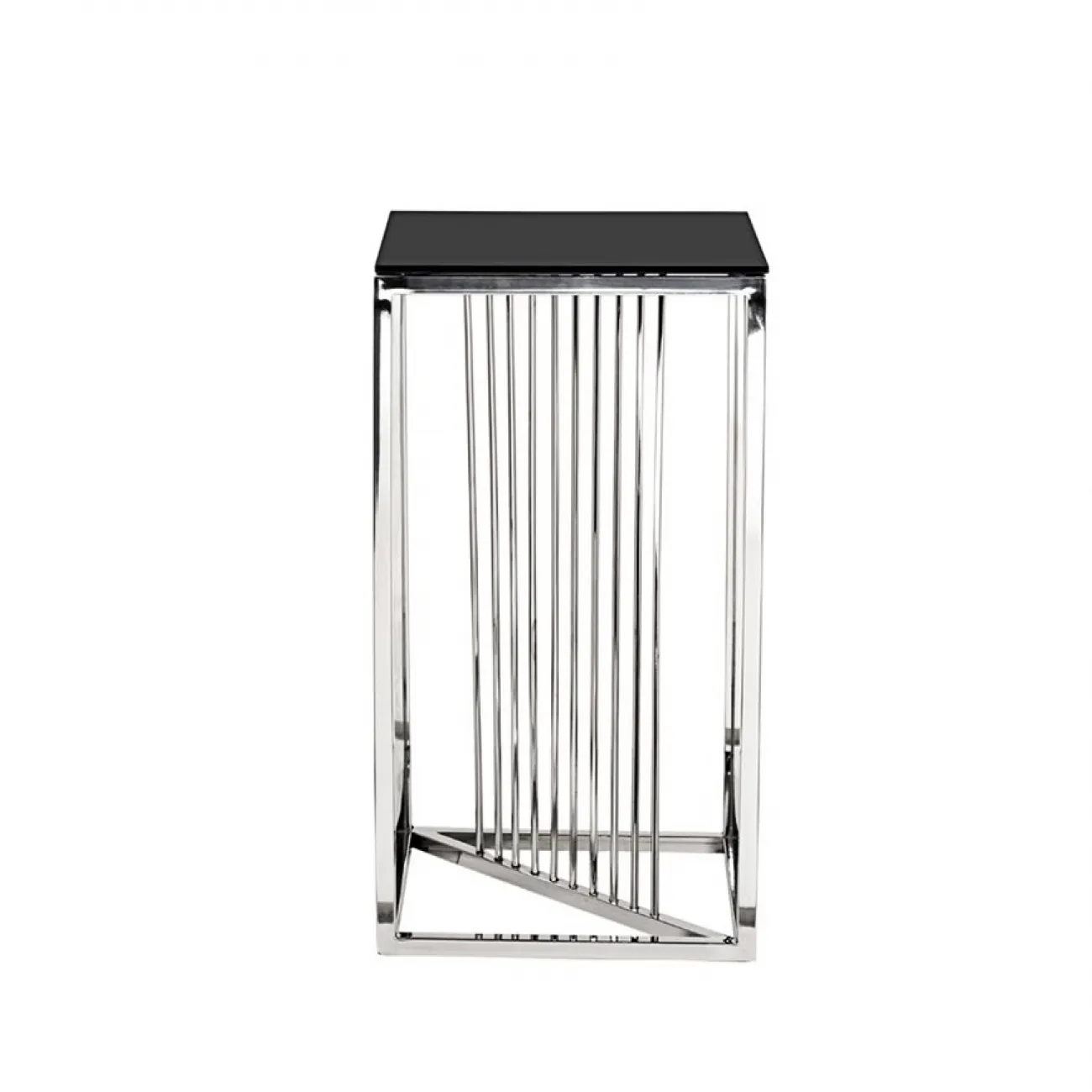 Столик журнальный высокий черное стекло/серебро 13RXET8082L-SILVER от LaLume