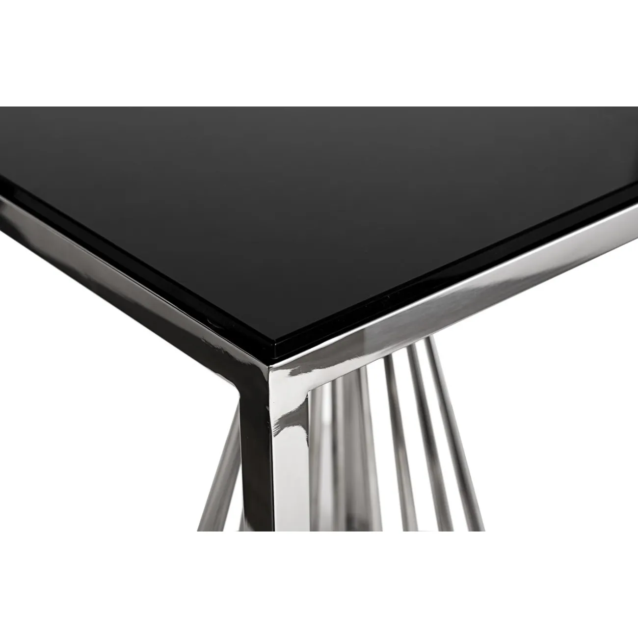 Столик журнальный черное стекло/серебро 13RXET8083M-SILVER от LaLume Столик журнальный черное стекло/серебро 13RXET8083M-SILVER от LaLume