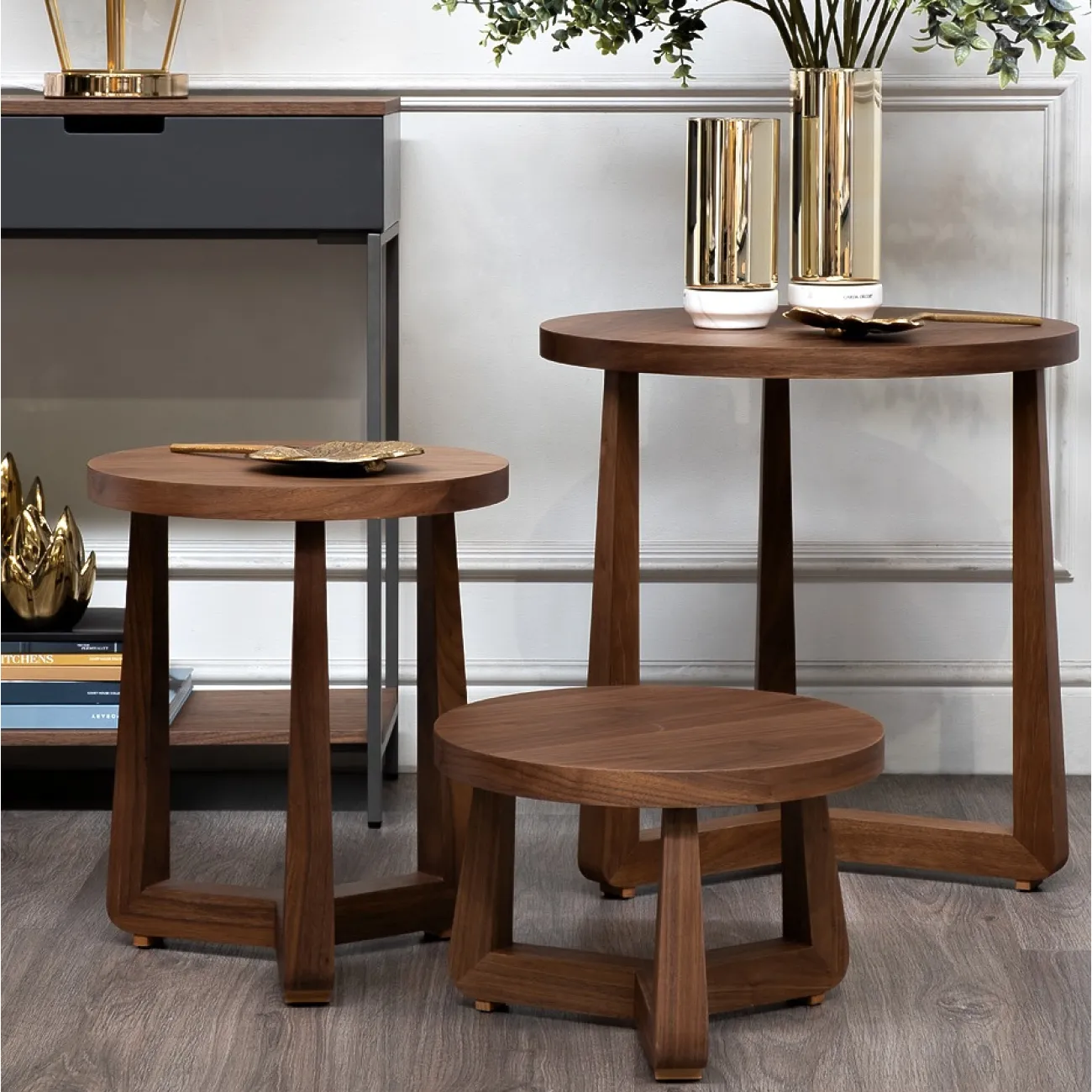 Столик журнальный круглый (цвет орех) 40AD-ET016C от LaLume Столик журнальный круглый (цвет орех) 40AD-ET016C от LaLume