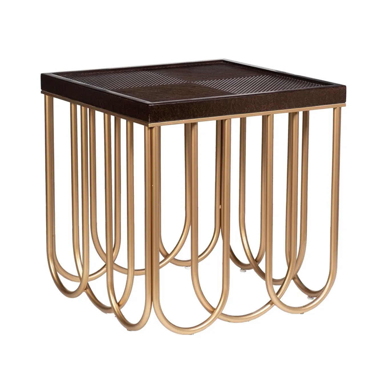 Столик журнальный квадратный вишнево-золотой ART-2706-ET от LaLume Столик журнальный квадратный вишнево-золотой ART-2706-ET от LaLume