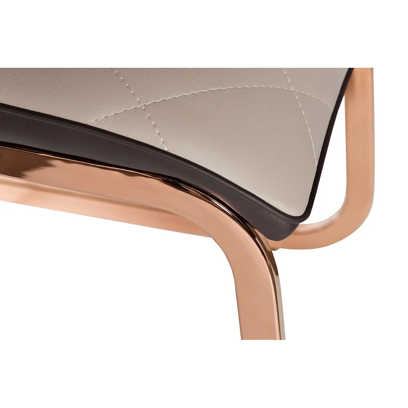 СТУЛ НА МЕТАЛЛИЧЕСКОМ КАРКАСЕ БЕЖЕВЫЙ С ЧЕРНЫМ от LaLume