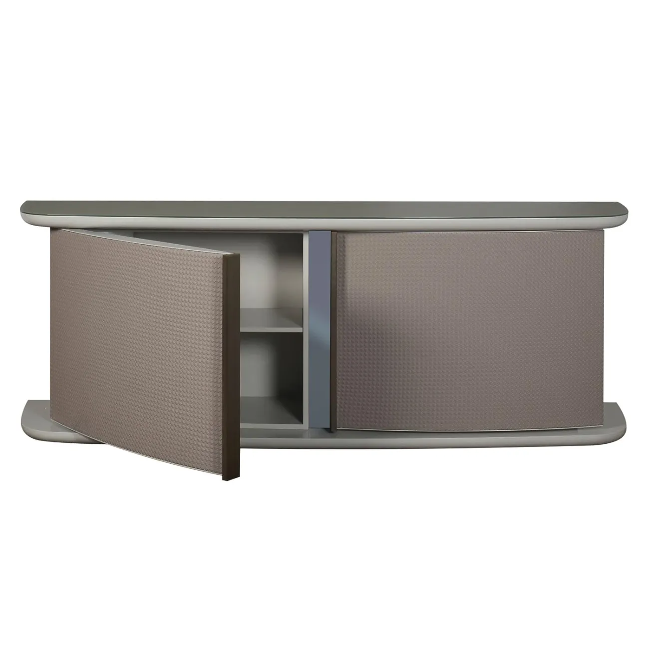 КОМОД BEL AIR ПЛЕТЕНАЯ ЭКОКОЖА/СТЕКЛО от LaLume