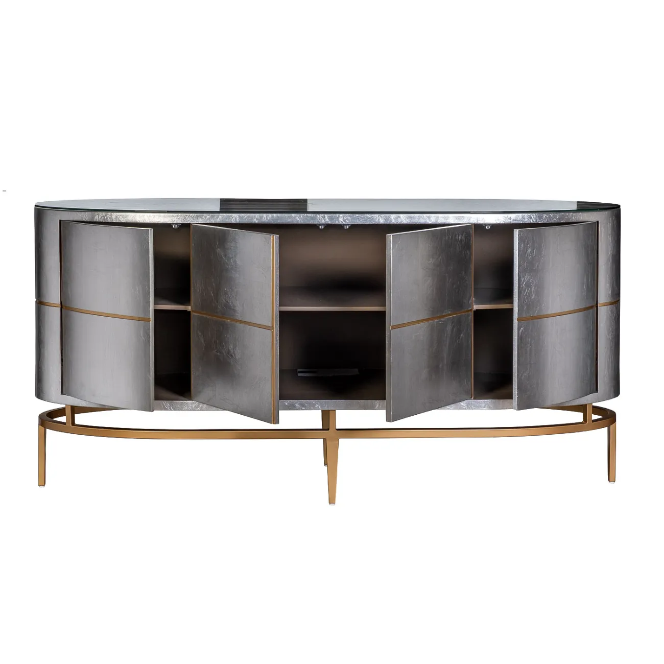 КОМОД FUTURO СЕРЕБРИСТЫЙ С ДВЕРЦАМИ от LaLume КОМОД FUTURO СЕРЕБРИСТЫЙ С ДВЕРЦАМИ от LaLume