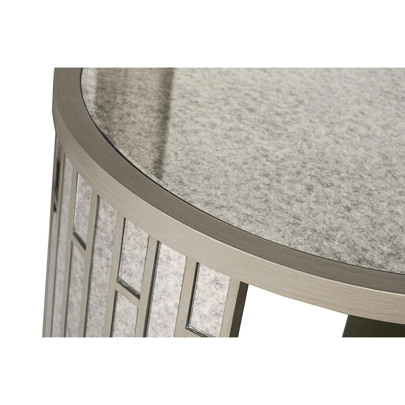 ТУМБА ЗЕРКАЛЬНАЯ КРУГЛАЯ С ПОЛКОЙ от LaLume