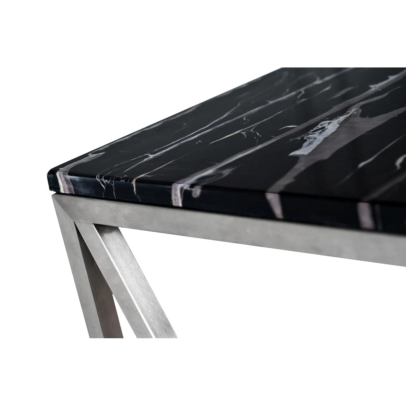 КОНСОЛЬ ИСКУССТВЕННЫЙ ЧЕРНЫЙ МРАМОР/МАТ.ХРОМ 47ED-CST023 от LaLume