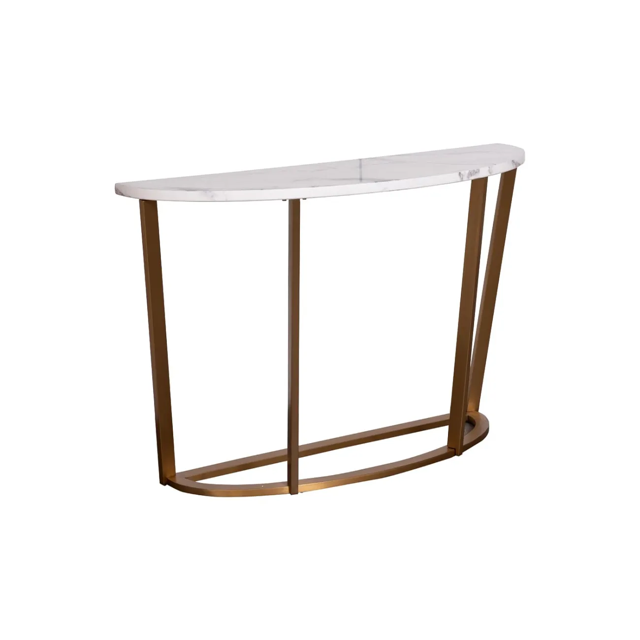 КОНСОЛЬ ИСКУССТВЕННЫЙ БЕЛЫЙ МРАМОР PEARL WHITE/МАТОВОЕ ЗОЛОТО 33FS-CST20C05-BBS от LaLume