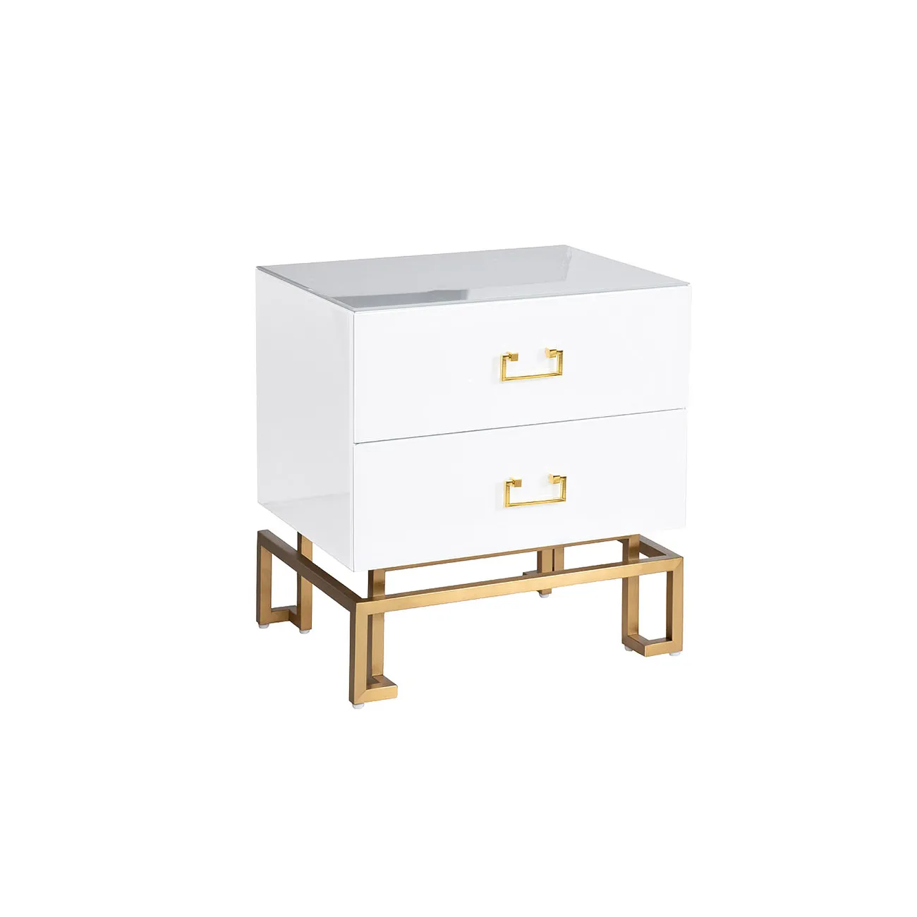 ТУМБОЧКА БЕЛАЯ С ДВУМЯ ЯЩИКАМИ KFG085 от LaLume