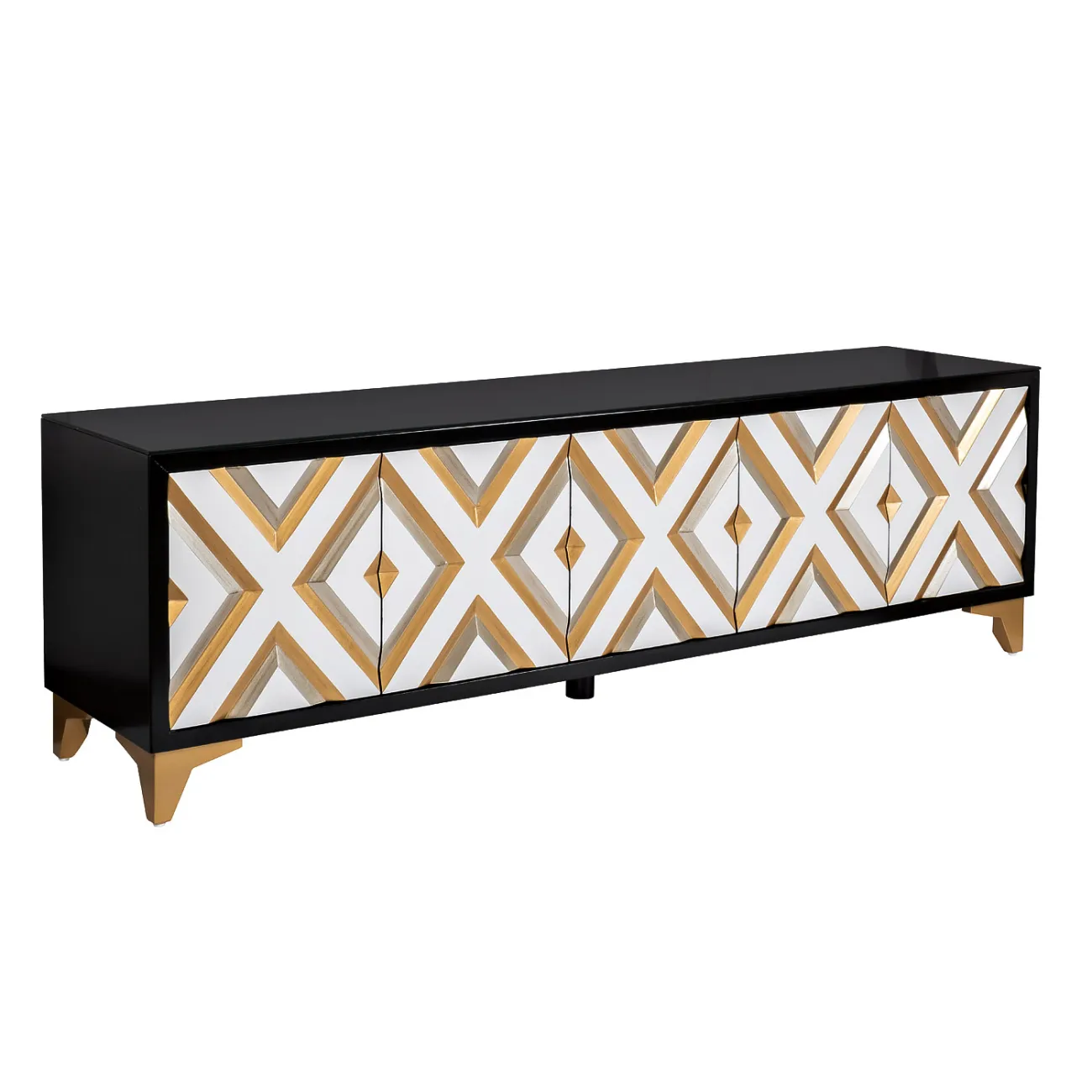 ТУМБА ПОД ТЕЛЕВИЗОР С РОМБОВИДНЫМ ДЕКОРОМ ART-2924-TV от LaLume ТУМБА ПОД ТЕЛЕВИЗОР С РОМБОВИДНЫМ ДЕКОРОМ ART-2924-TV от LaLume