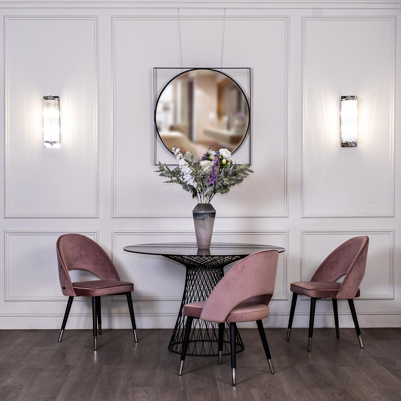 Стул велюровый пепельно-розовый 30C-1228F LPI от LaLume