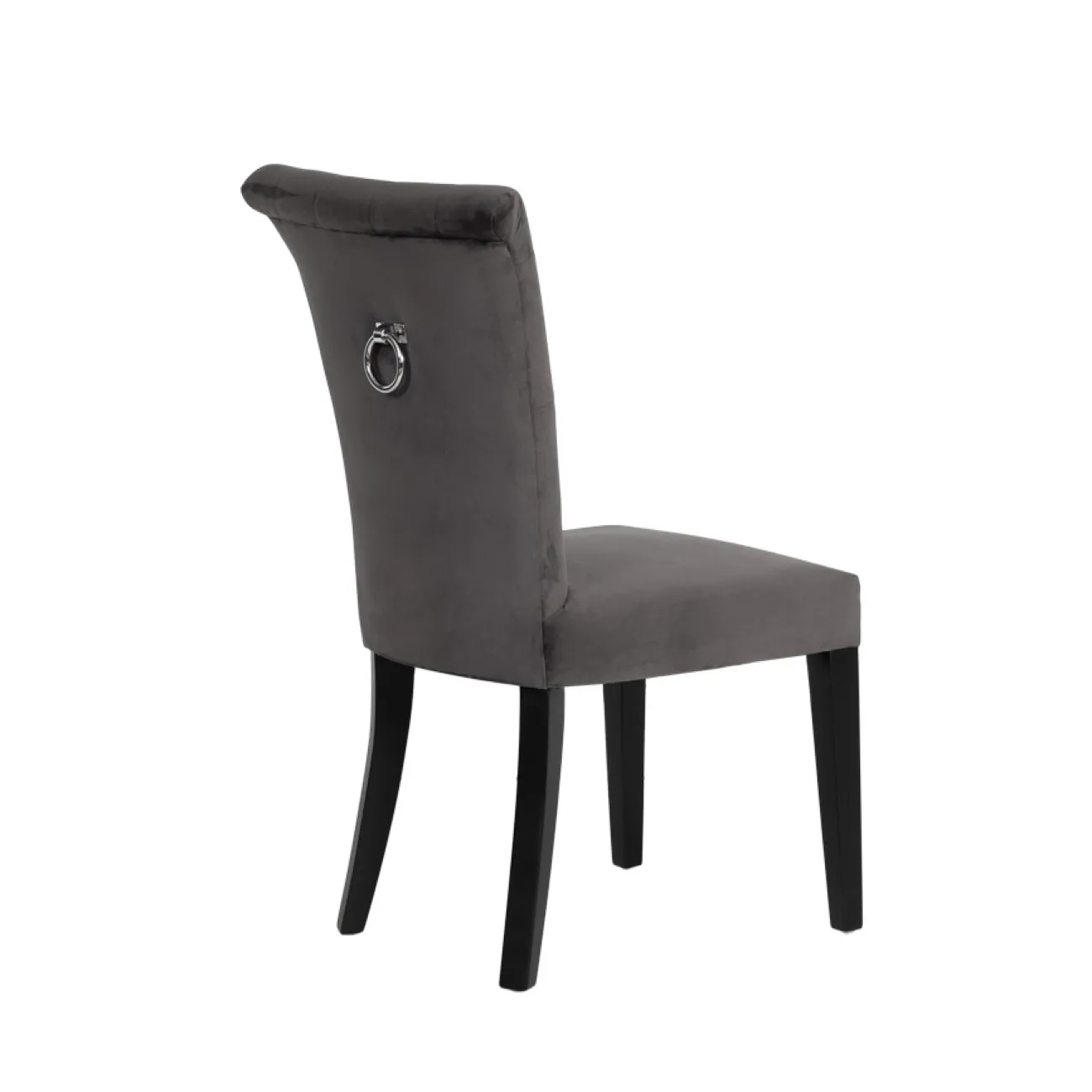 Стул велюровый серый с кольцом 597-2K-СЕРЫЙ-Riv96 от LaLume