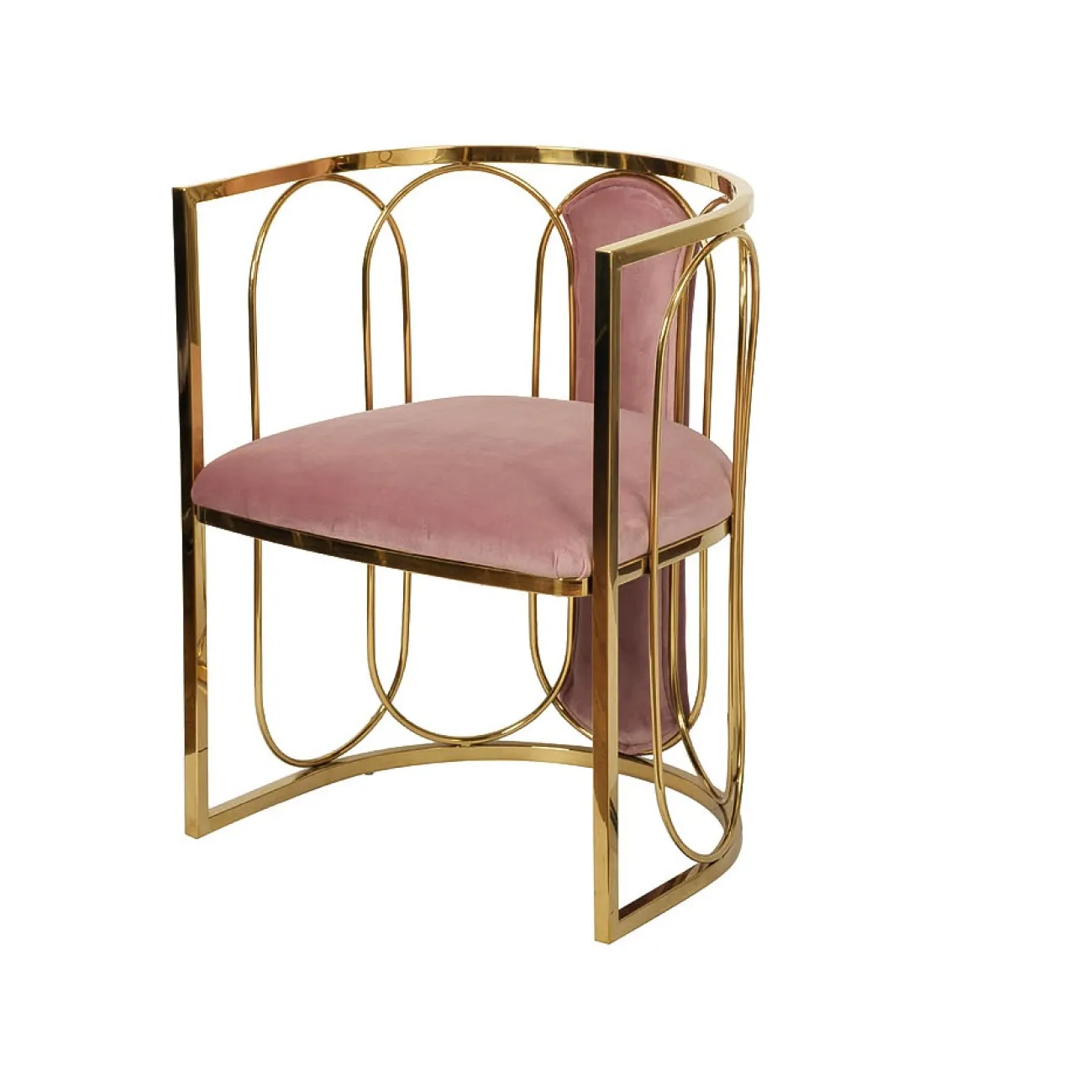 Стул велюровый розовый/золото GY-DC8352GOLD-PK от LaLume