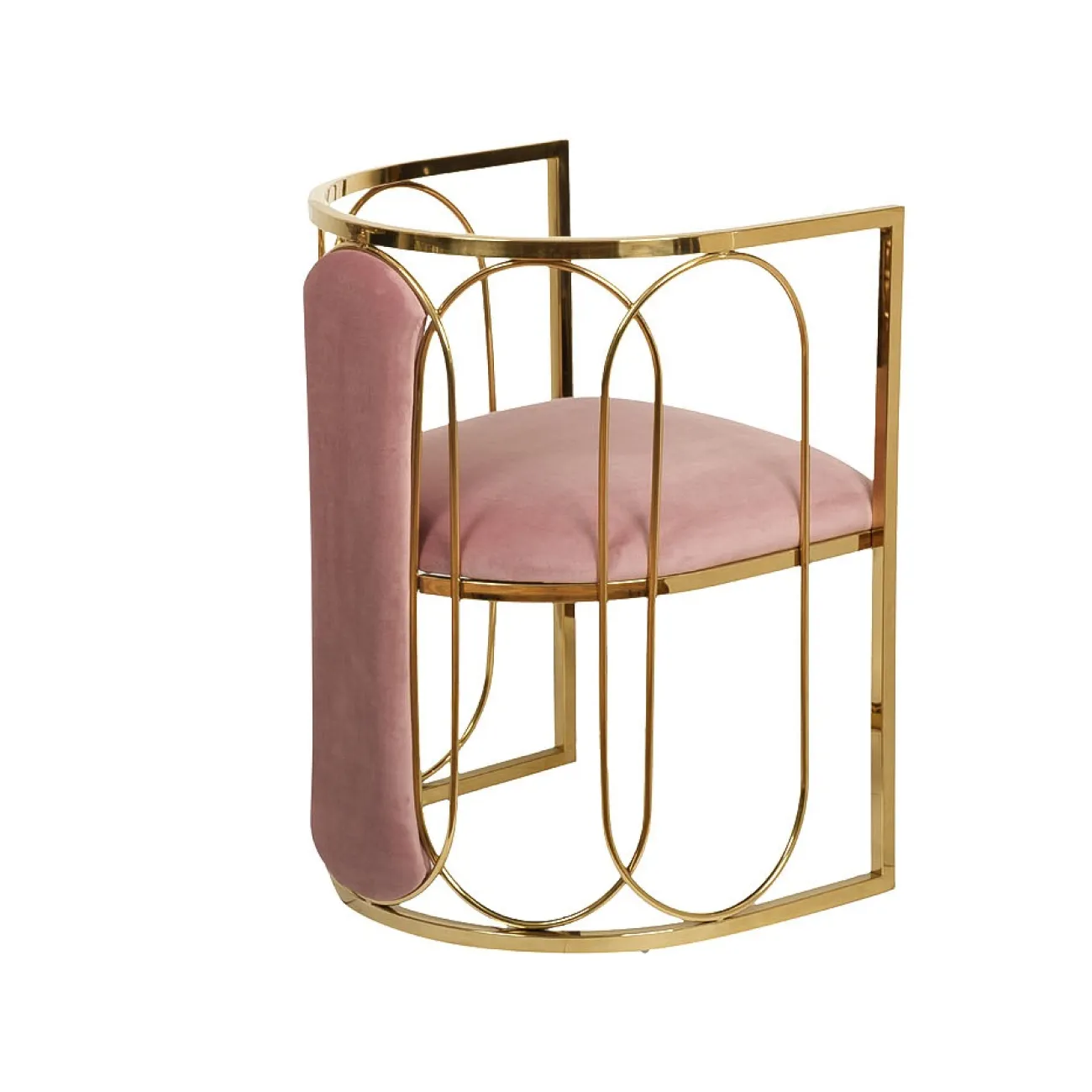 Стул велюровый розовый/золото GY-DC8352GOLD-PK от LaLume