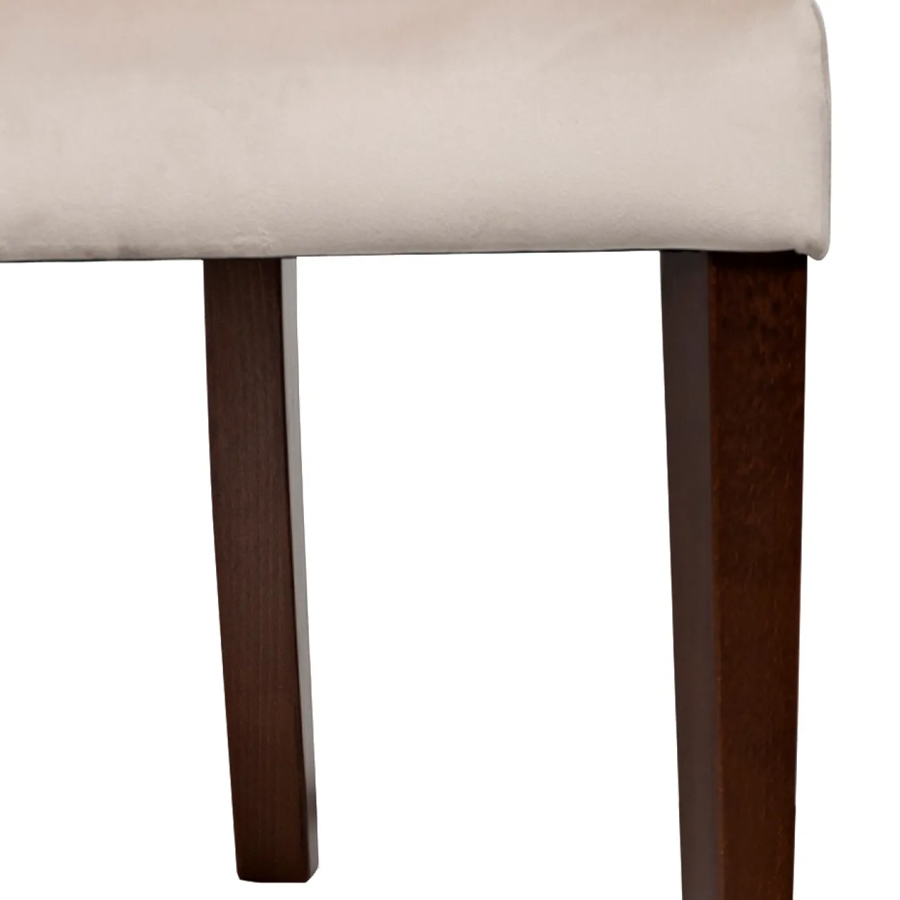 Стул велюровый бежевый (коричневые ножки) 597-2K-КРЕМОВЫЙ-Riv21 от LaLume