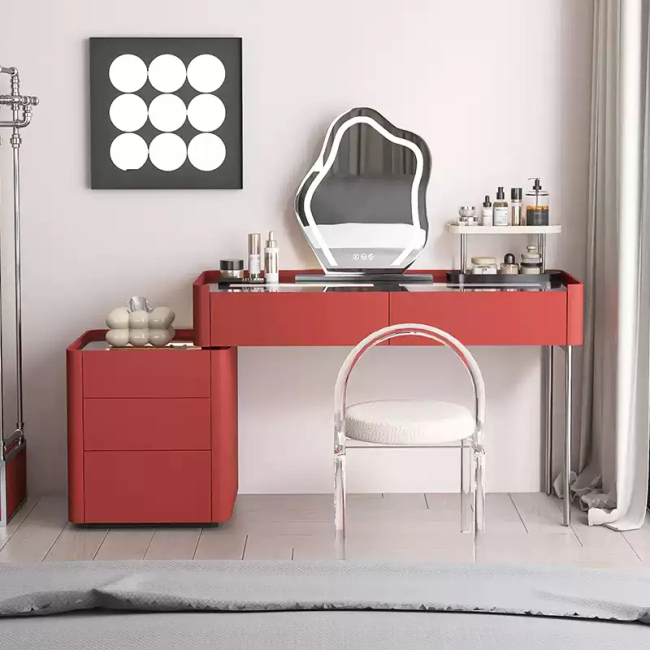 Роскошный туалетный столик Haotai со столешницей из закалённого стекла TS39024-32