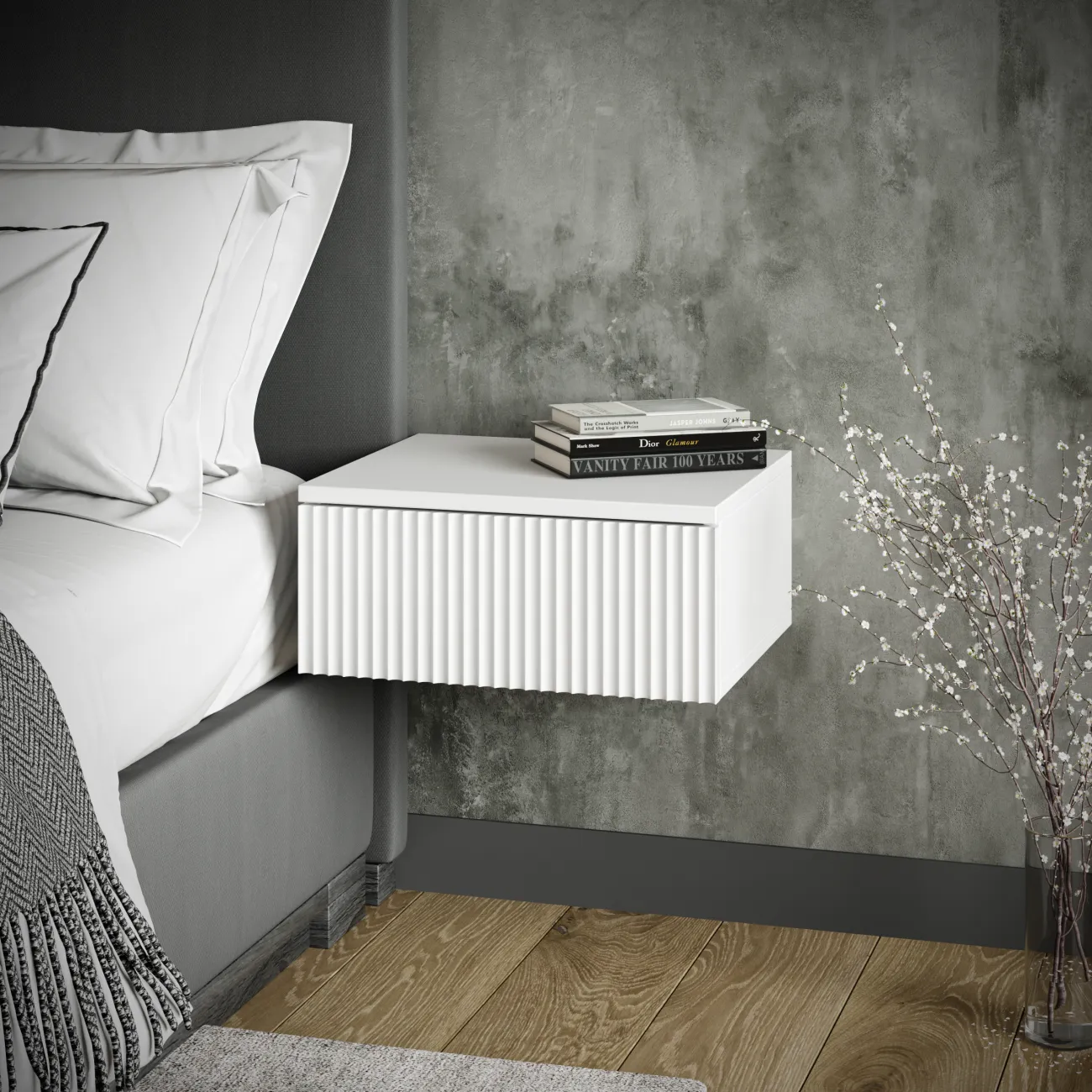 Тумба прикроватная подвесная Ингрия 1 push, 50х22х42 см  