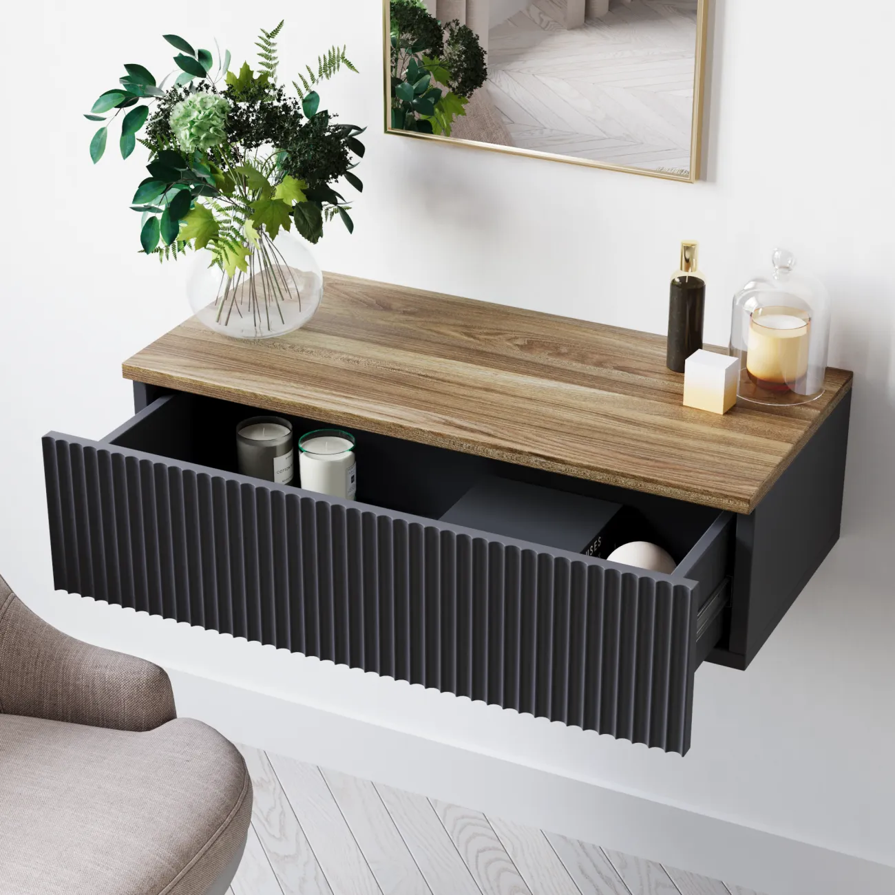 Туалетный столик Ингрия 9 push, 77 х 22 х 35 см, коричневый Туалетный столик Ингрия 9 push, 77 х 22 х 35 см, коричневый