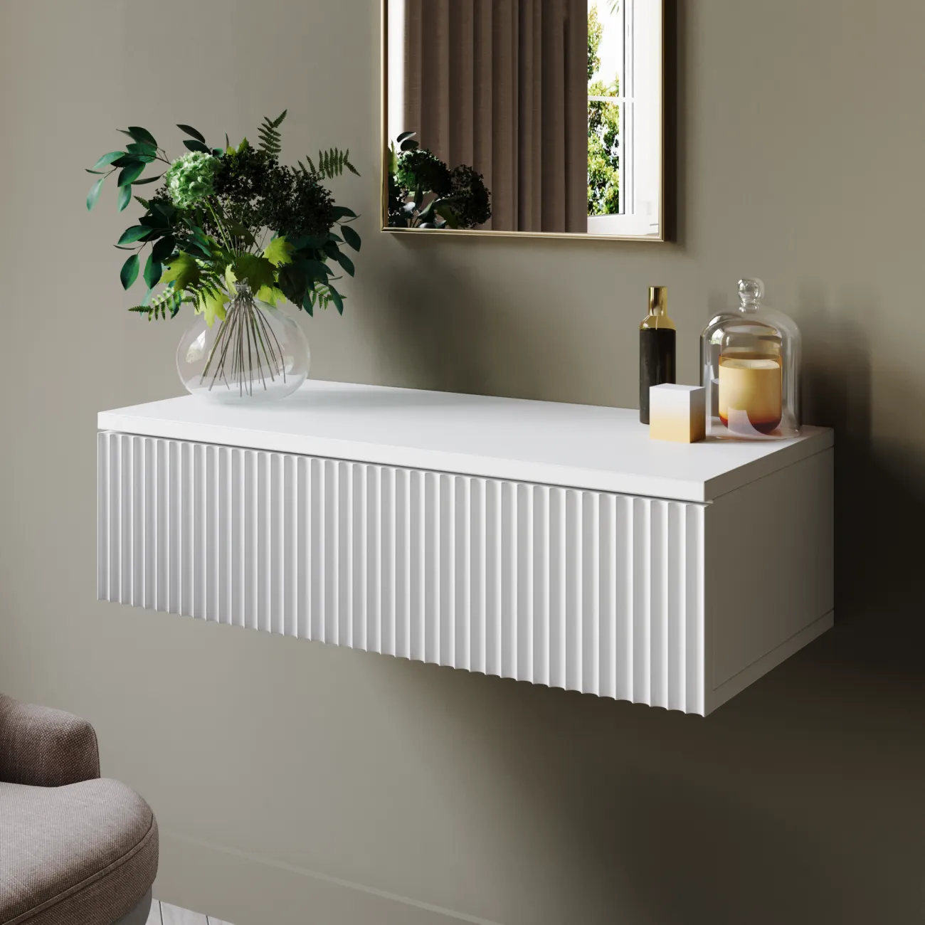 Туалетный столик Ингрия 9 push, 77 х 22 х 35 см, белый