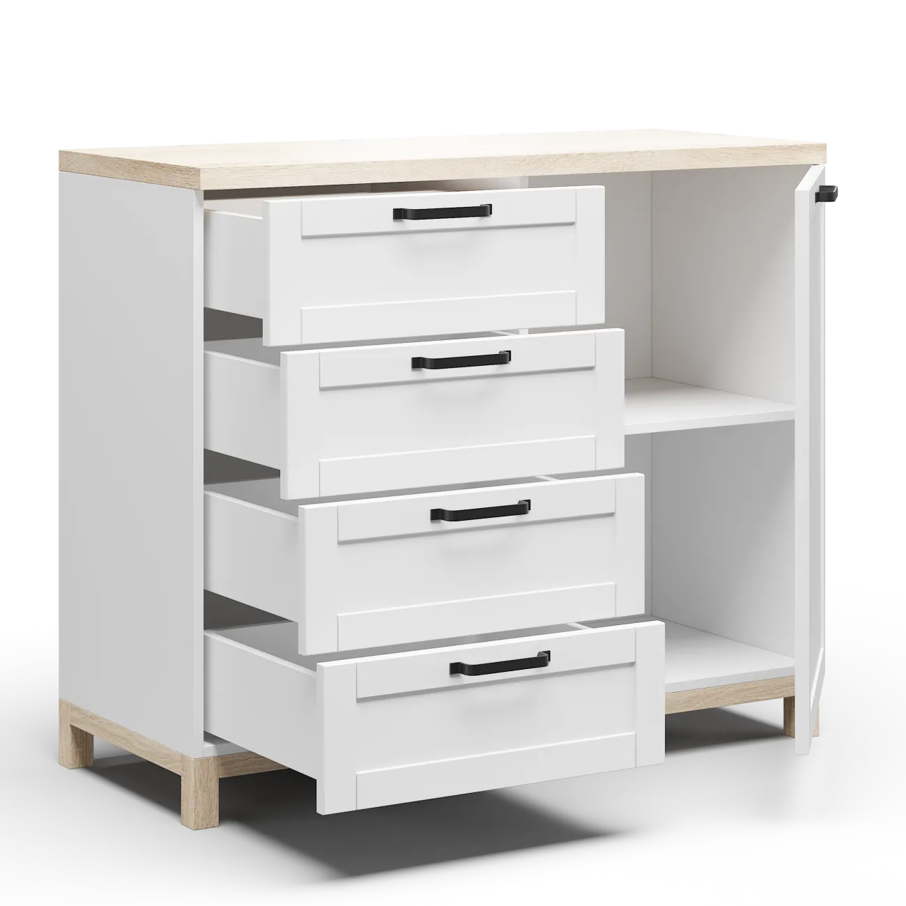 Стильный и функциональный: белый комод Техас - идеальное решение для вашего интерьера Стильный и функциональный: белый комод Техас - идеальное решение для вашего интерьера