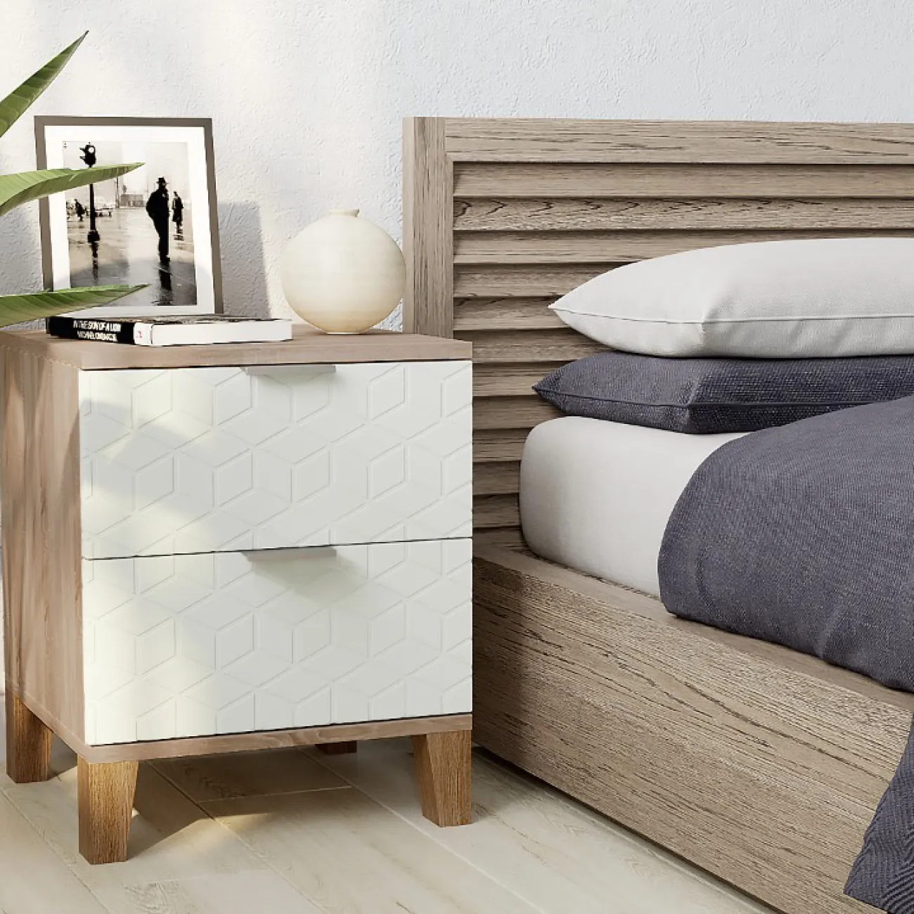 Идеальное решение для комфорта: прикроватная тумба Марвин - 0 Милк/Сонома DM-14145421