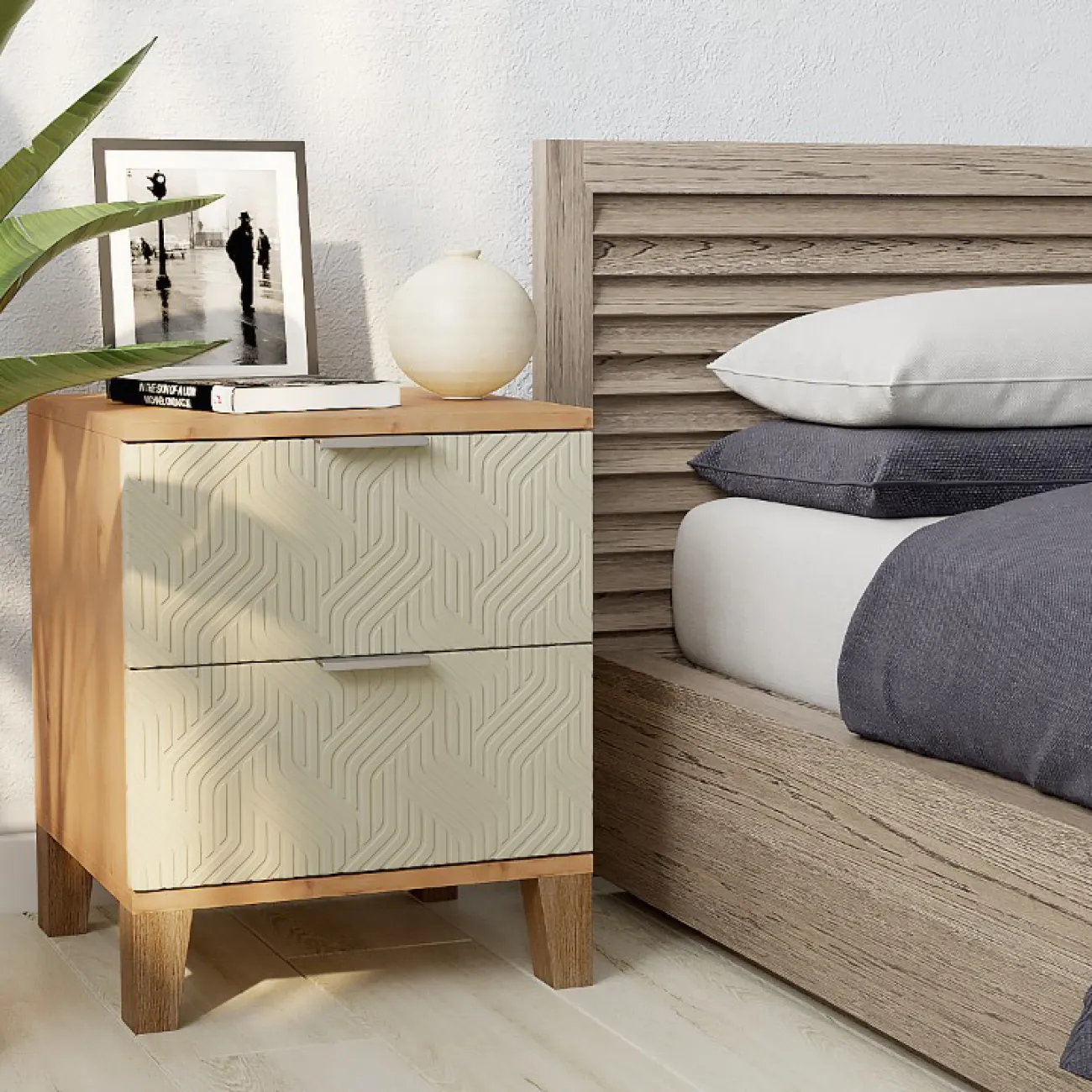 Создайте уют в спальне с прикроватной тумбой Марвин - идеальное решение для вашего интерьера!
