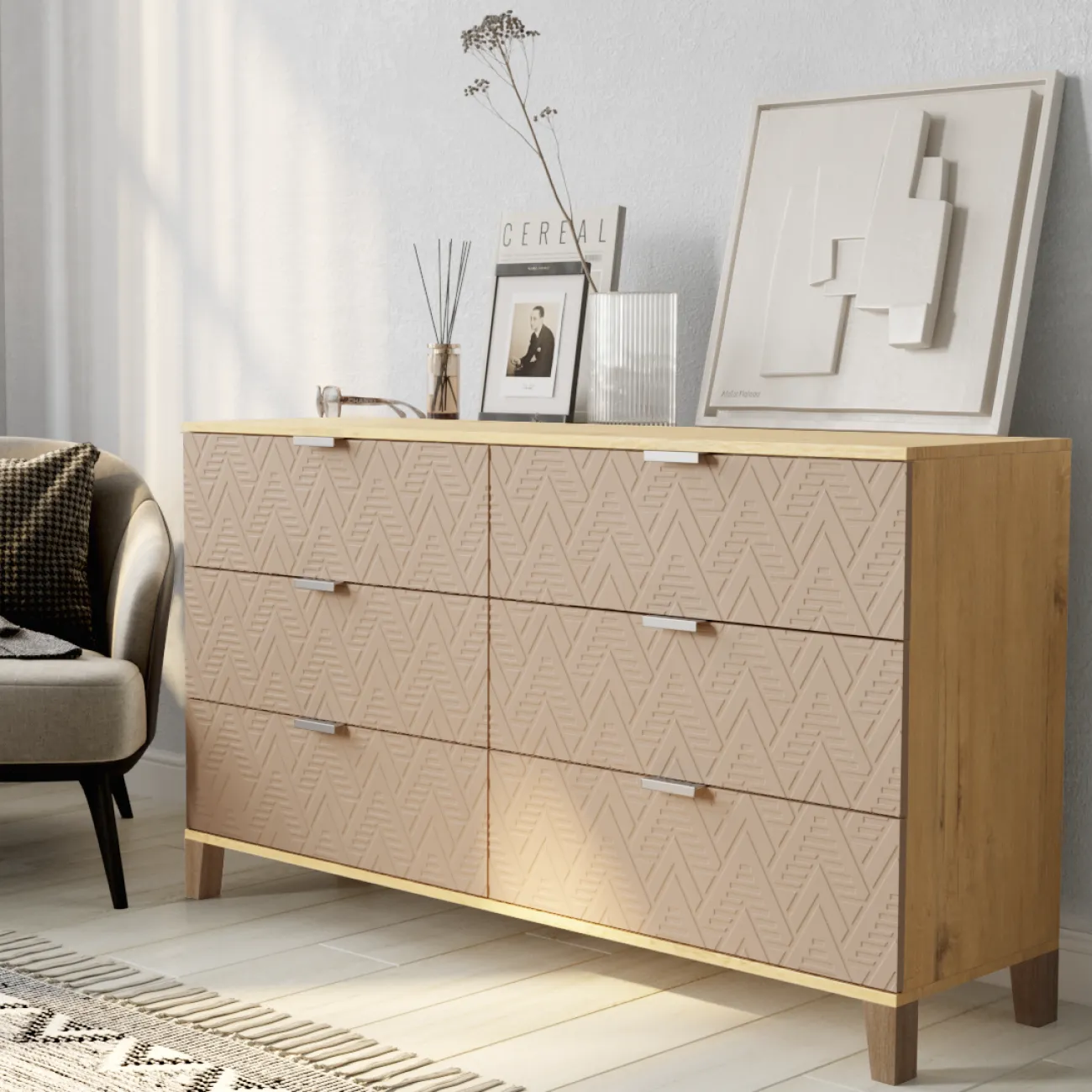 Добавьте элегантности в свой интерьер с комодом Марвин в стиле роза / бунратти DM-14145464