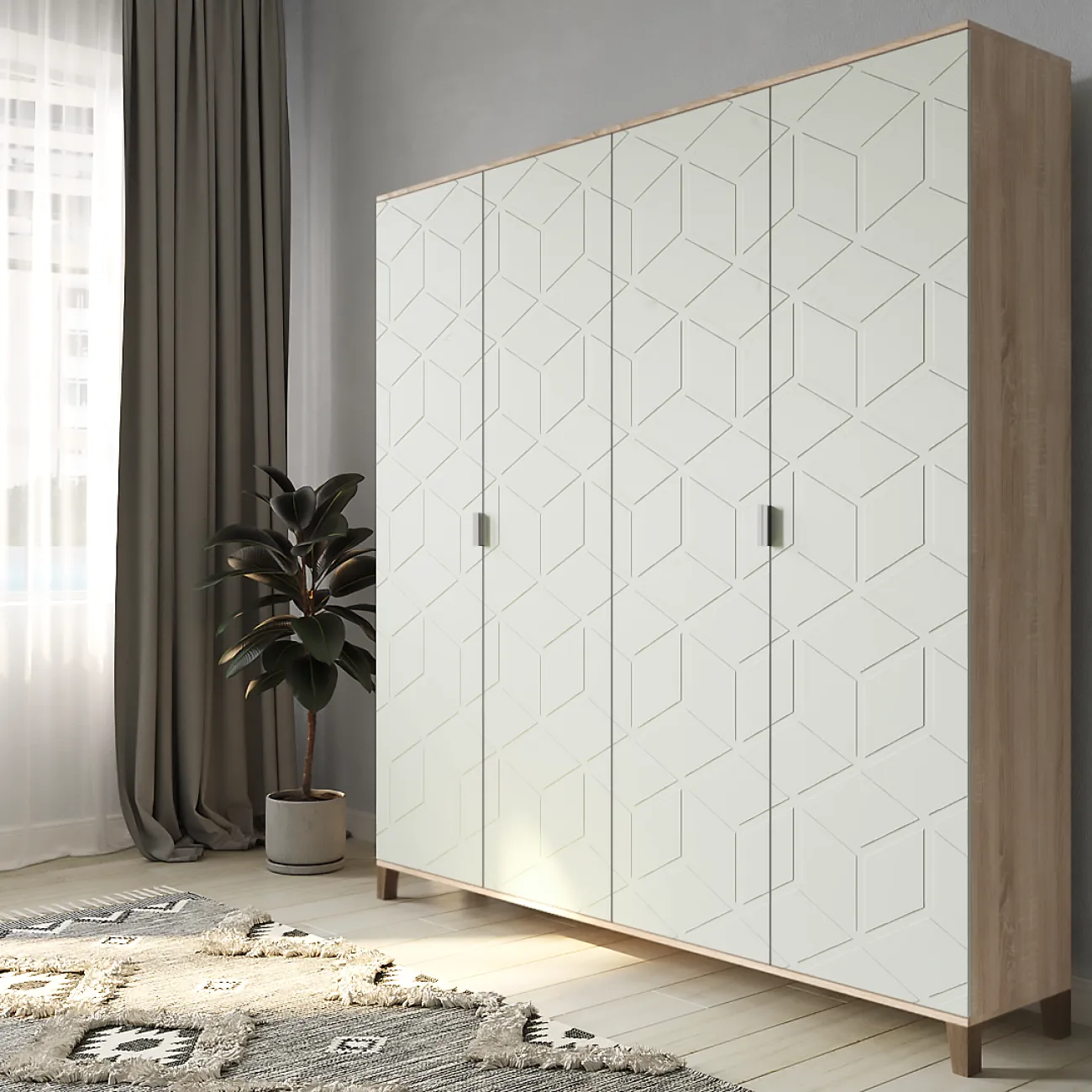 Просторный и стильный корпусный шкаф Марвин - идеальное решение для вашей спальни