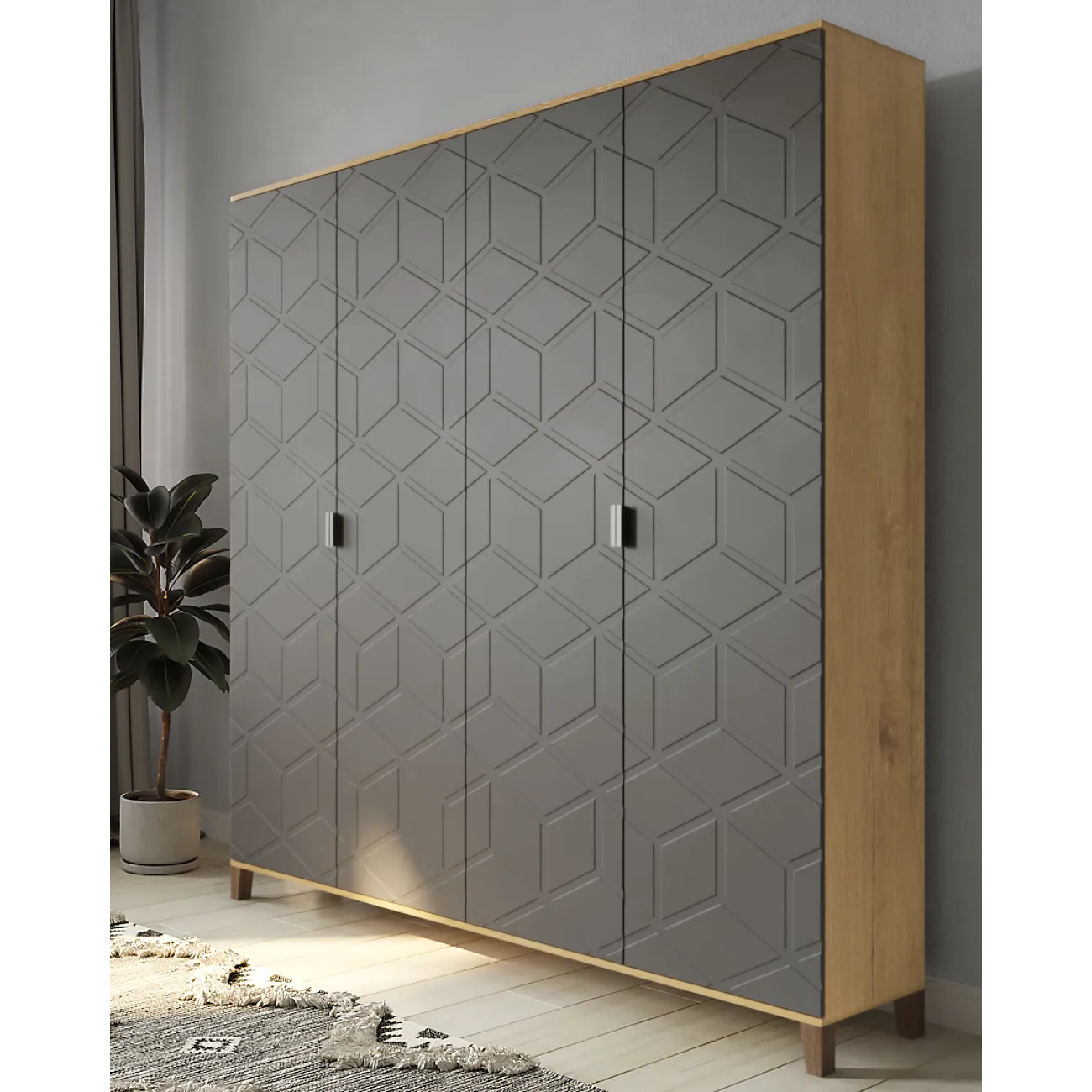 Идеальное решение для хранения: Корпусный шкаф Марвин - 5 в стильном графитовом оттенке