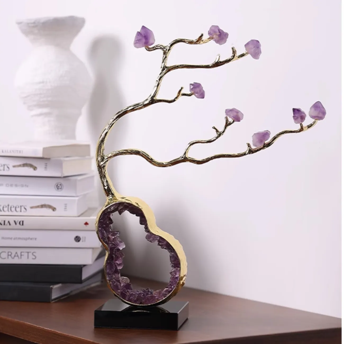 Дизайнерские статуэтки из натурального аметиста в виде Аметистового Дерева и Оленя Queekoo от LaLume