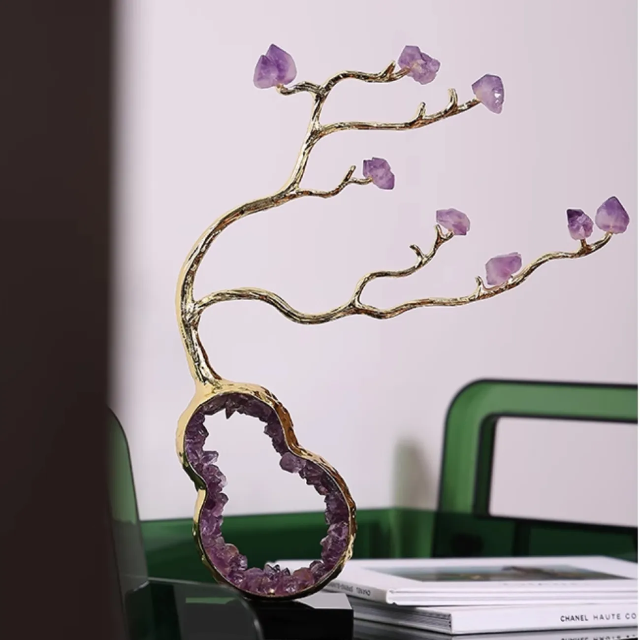 Дизайнерские статуэтки из натурального аметиста в виде Аметистового Дерева и Оленя Queekoo от LaLume