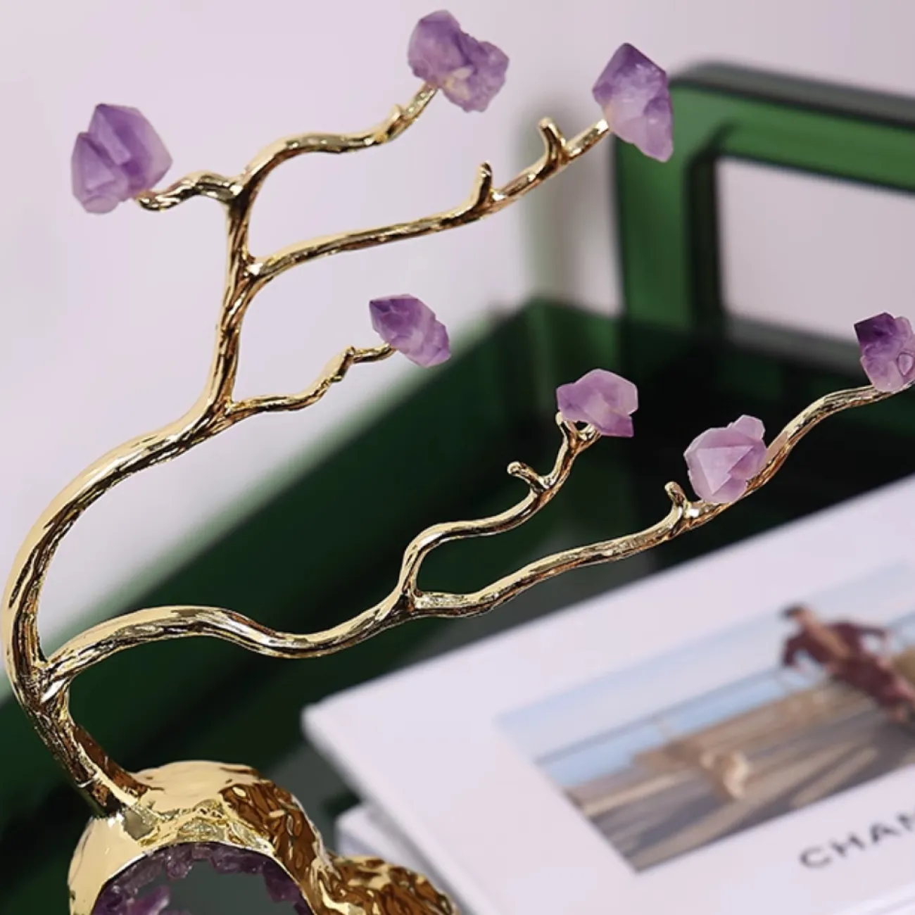 Дизайнерские статуэтки из натурального аметиста в виде Аметистового Дерева и Оленя Queekoo от LaLume