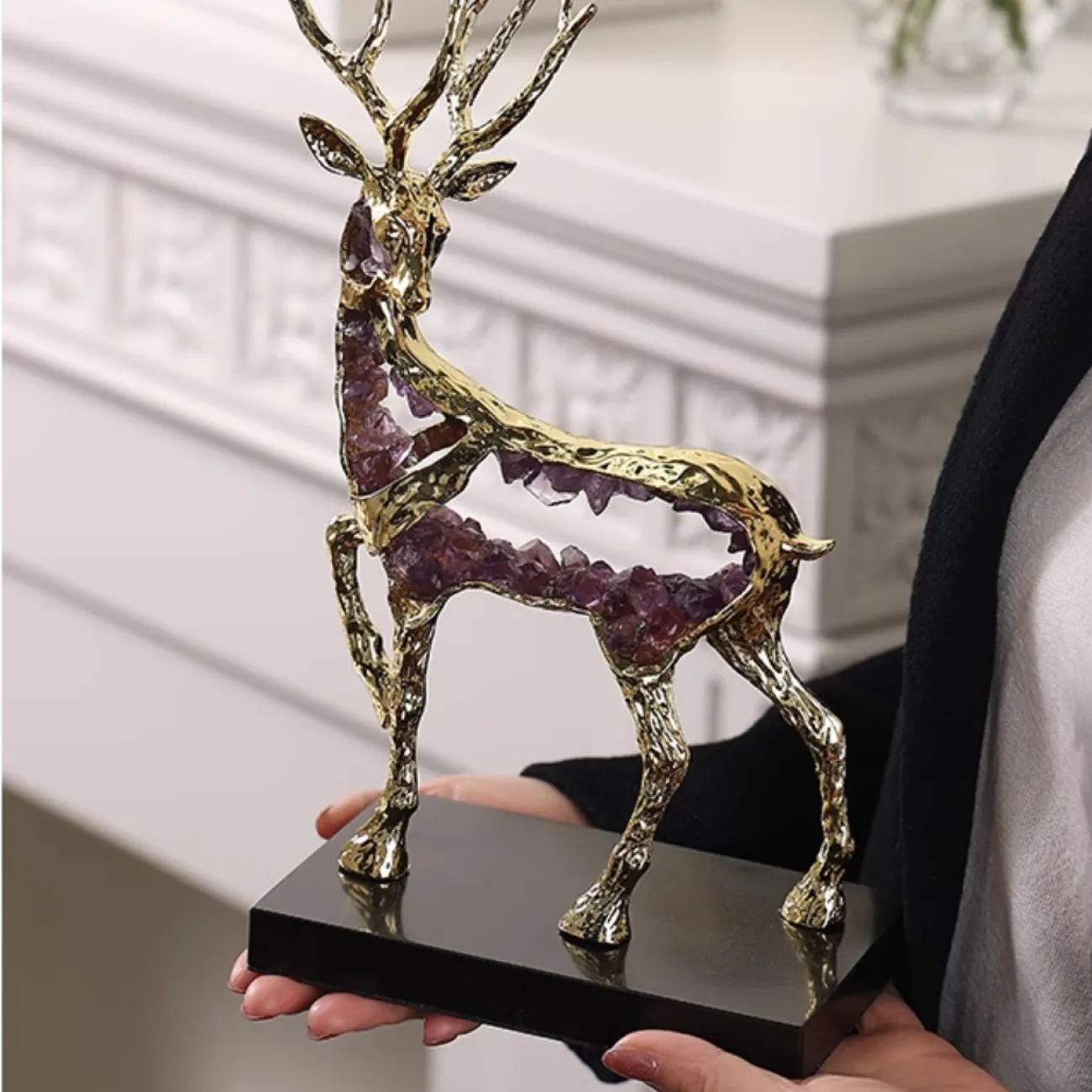 Дизайнерские статуэтки из натурального аметиста в виде Аметистового Дерева и Оленя Queekoo от LaLume