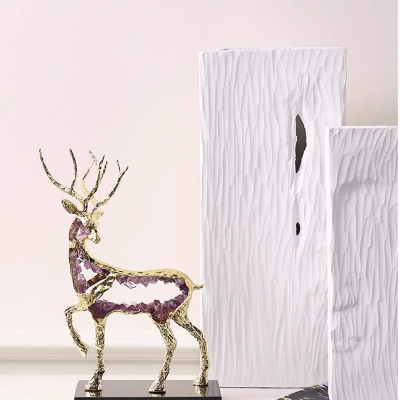 Дизайнерские статуэтки из натурального аметиста в виде Аметистового Дерева и Оленя Queekoo от LaLume