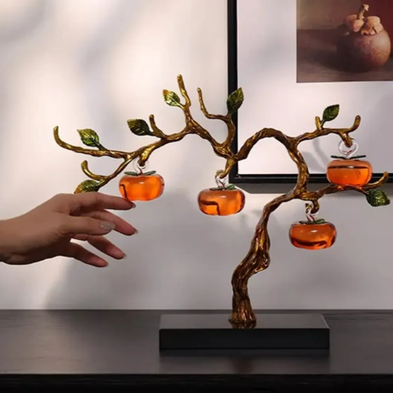 Изысканный настольный декор из стекла и металла "Дерево хурмы" Qiekoo от LaLume HR38152-32 Изысканный настольный декор из стекла и металла "Дерево хурмы" Qiekoo от LaLume HR38152-32