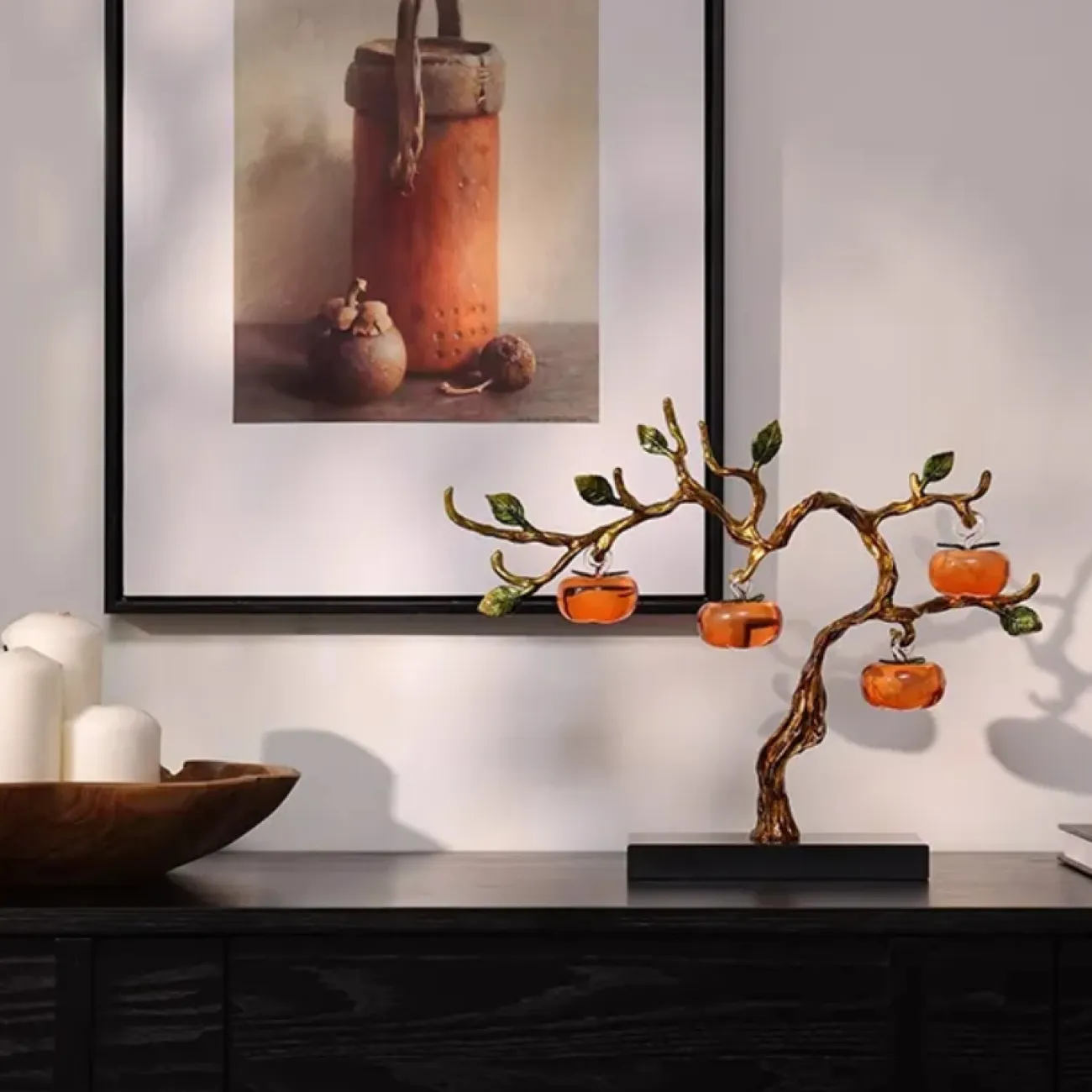 Изысканный настольный декор из стекла и металла "Дерево хурмы" Qiekoo от LaLume HR38152-32 Изысканный настольный декор из стекла и металла "Дерево хурмы" Qiekoo от LaLume HR38152-32