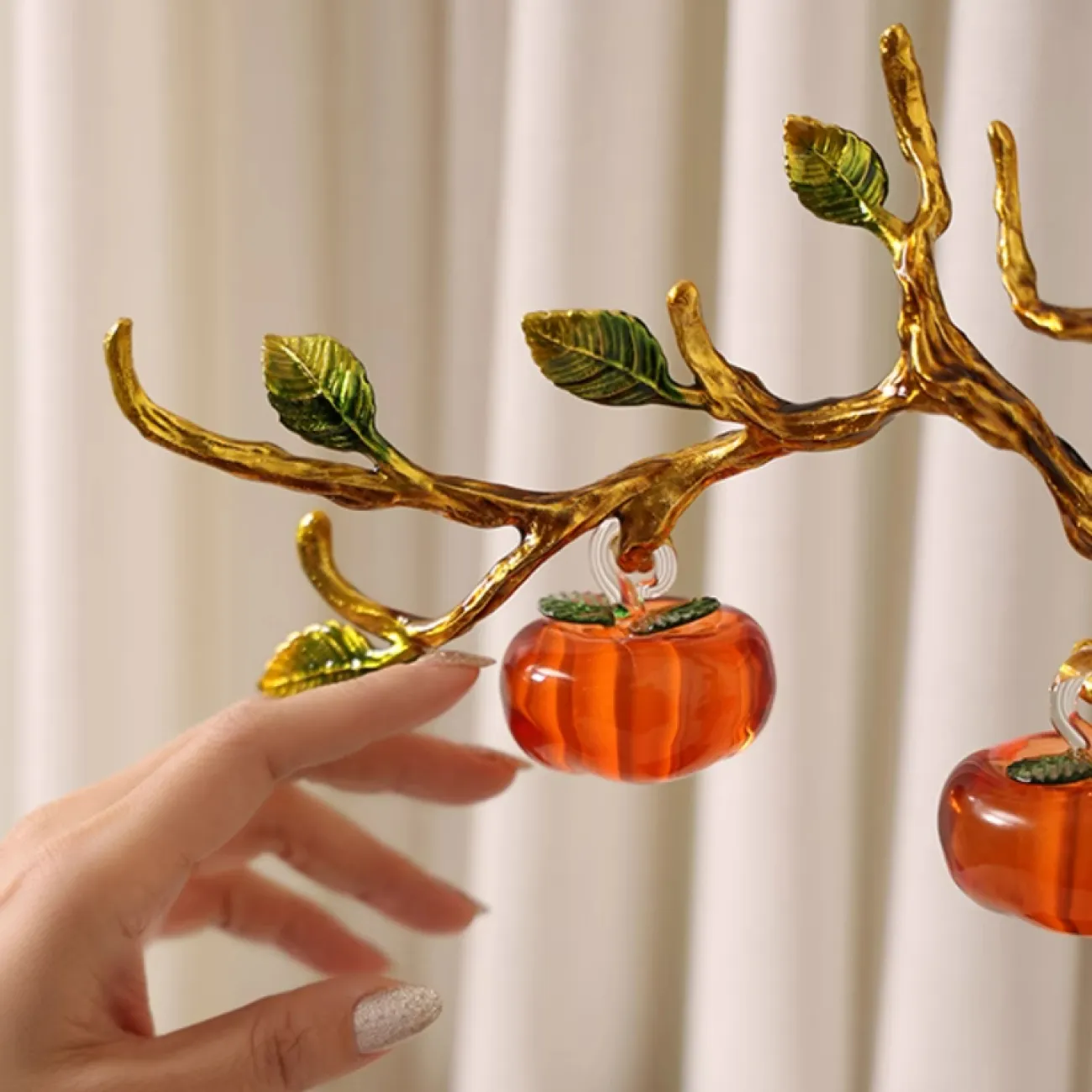 Изысканный настольный декор из стекла и металла "Дерево хурмы" Qiekoo от LaLume HR38152-32 Изысканный настольный декор из стекла и металла "Дерево хурмы" Qiekoo от LaLume HR38152-32