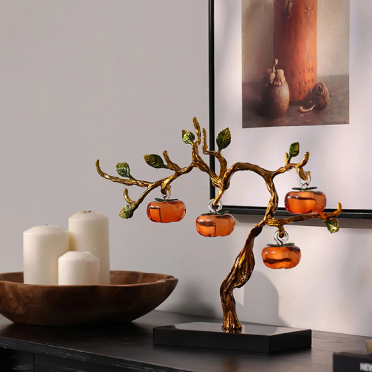 Изысканный настольный декор из стекла и металла "Дерево хурмы" Qiekoo от LaLume HR38152-32 Изысканный настольный декор из стекла и металла "Дерево хурмы" Qiekoo от LaLume HR38152-32